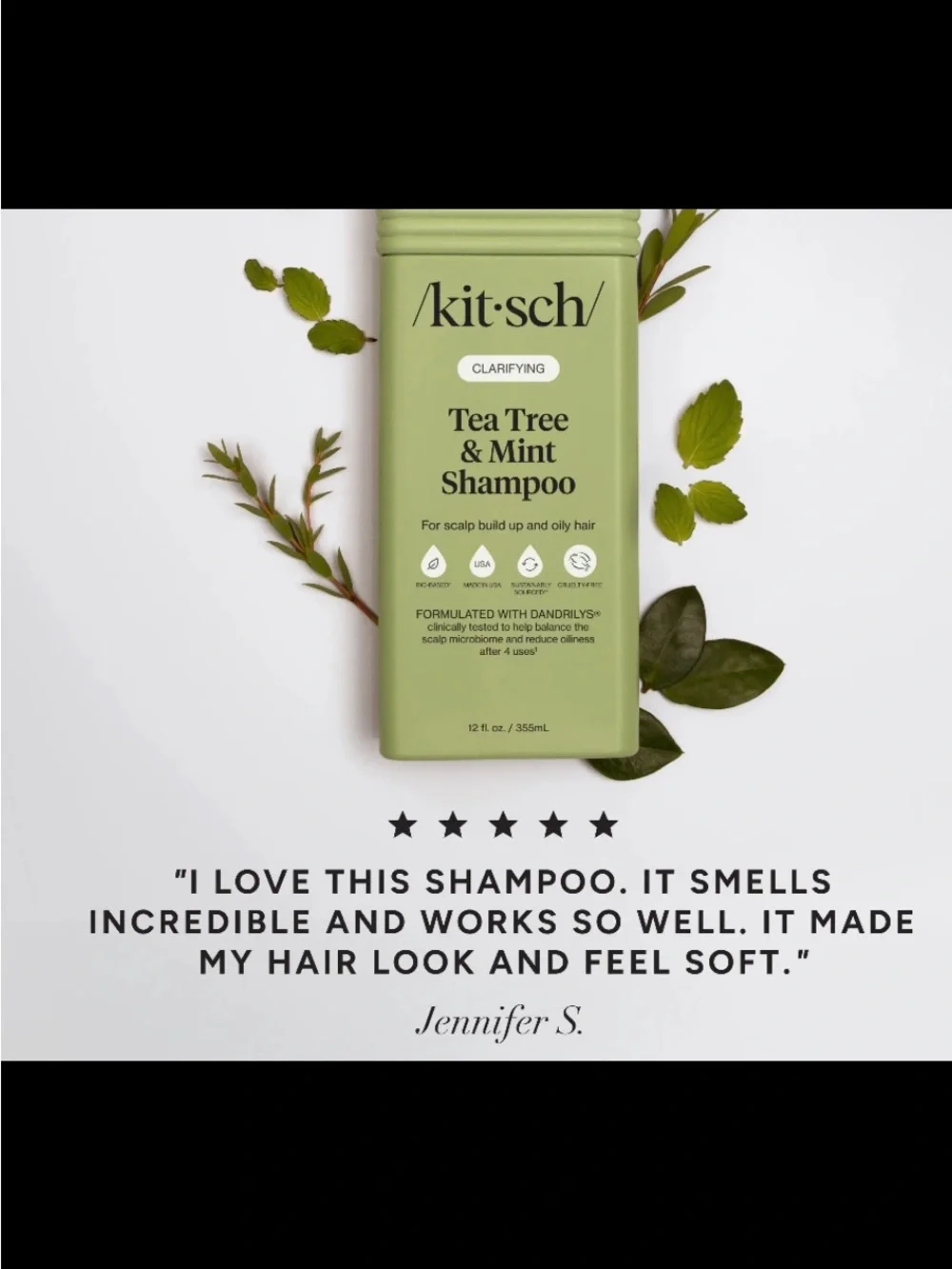 Kitsch Tea Tree & Mint Clarifying Shampoo - Conditioner. Light Green